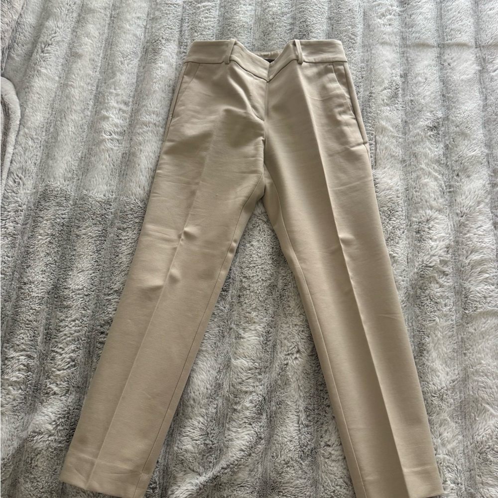 Ann Taylor Cropped Slim Chinos in Beige